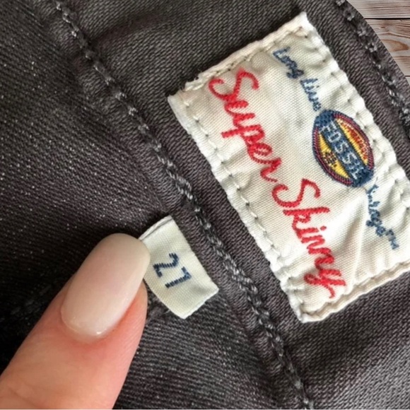 Vintage Fossil Super Skinny Jeans Womens 27 Gray Stretch High Rise - Picture 4 of 4